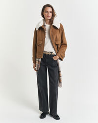 Maglia girocollo a maniche corte in finissima lana d'agnello