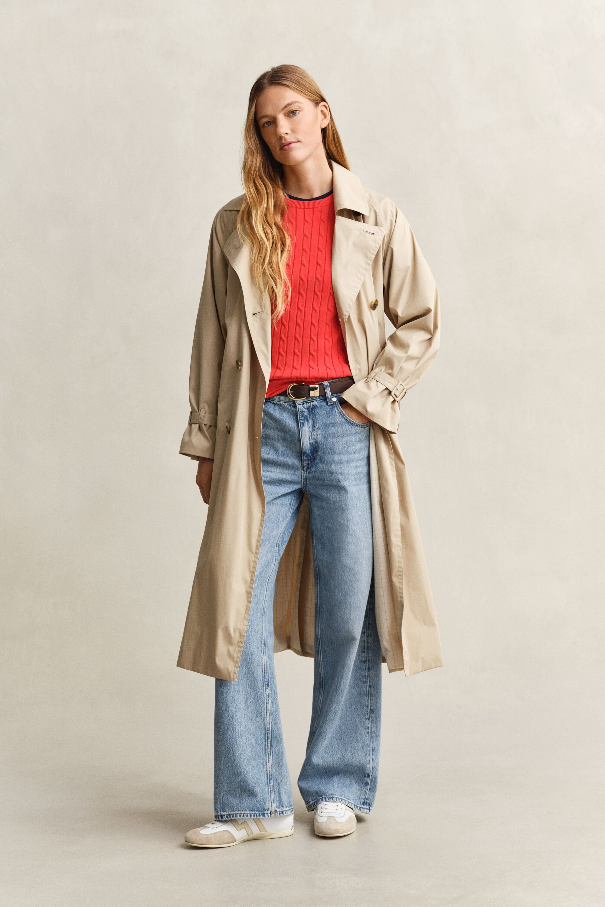 Maglia girocollo a trecce