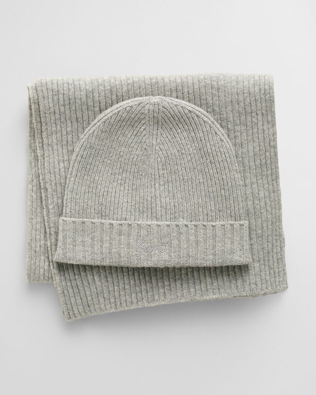  Set regalo berretto e sciarpa con scritta GANT