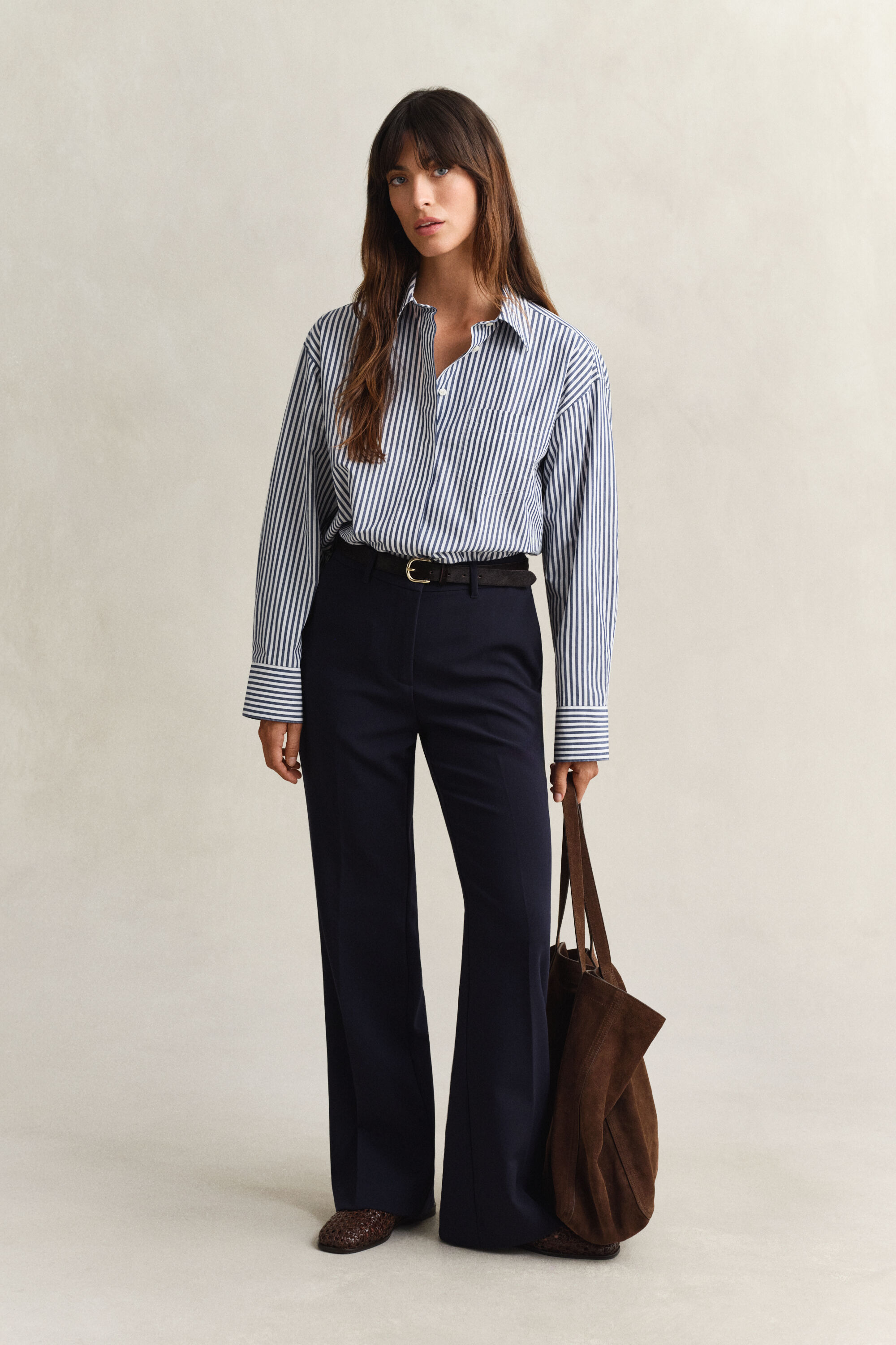 Camicia in popeline a righe