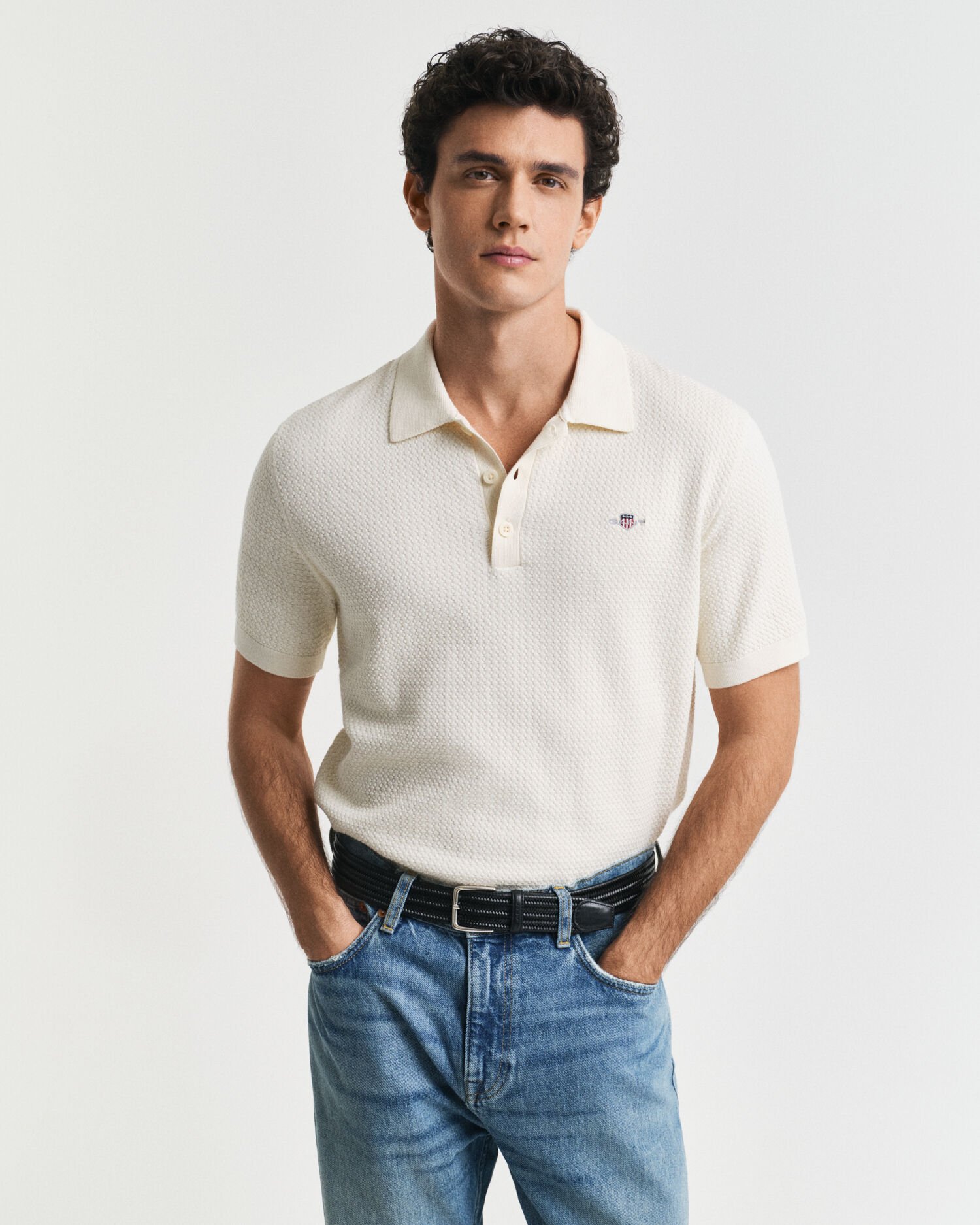 Polo in cotone Textured