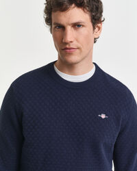 Maglia girocollo con micro texture