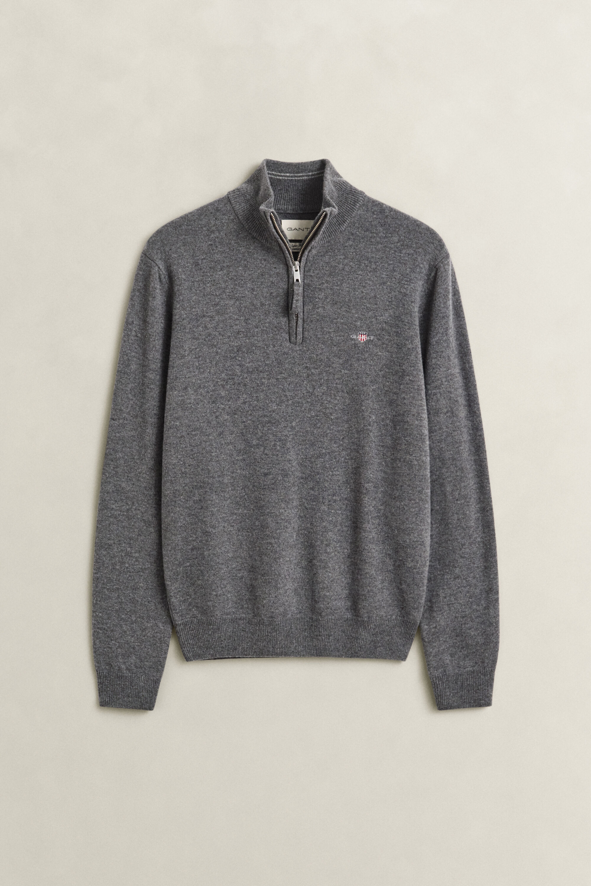 Maglia in lana d’agnello con zip corta