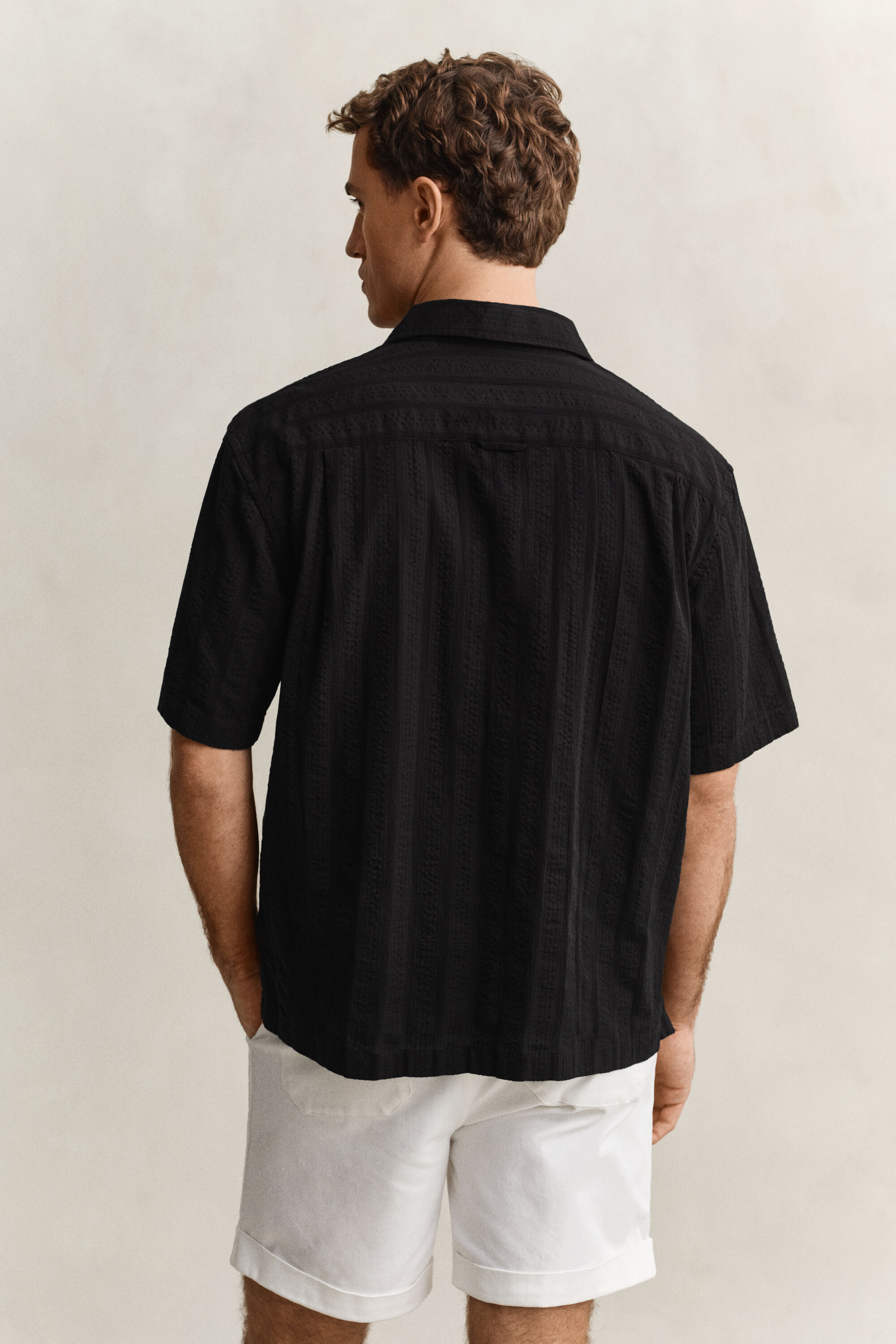 Camicia in tessuto a ratiera a righe relaxed fit