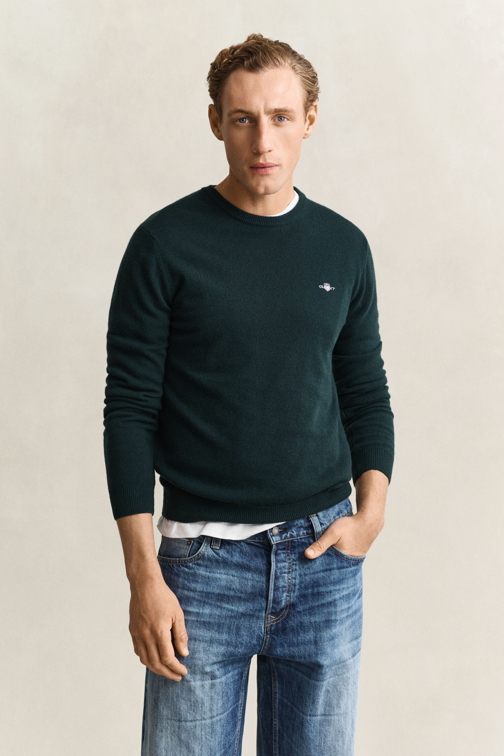 Maglia girocollo in lana d’agnello