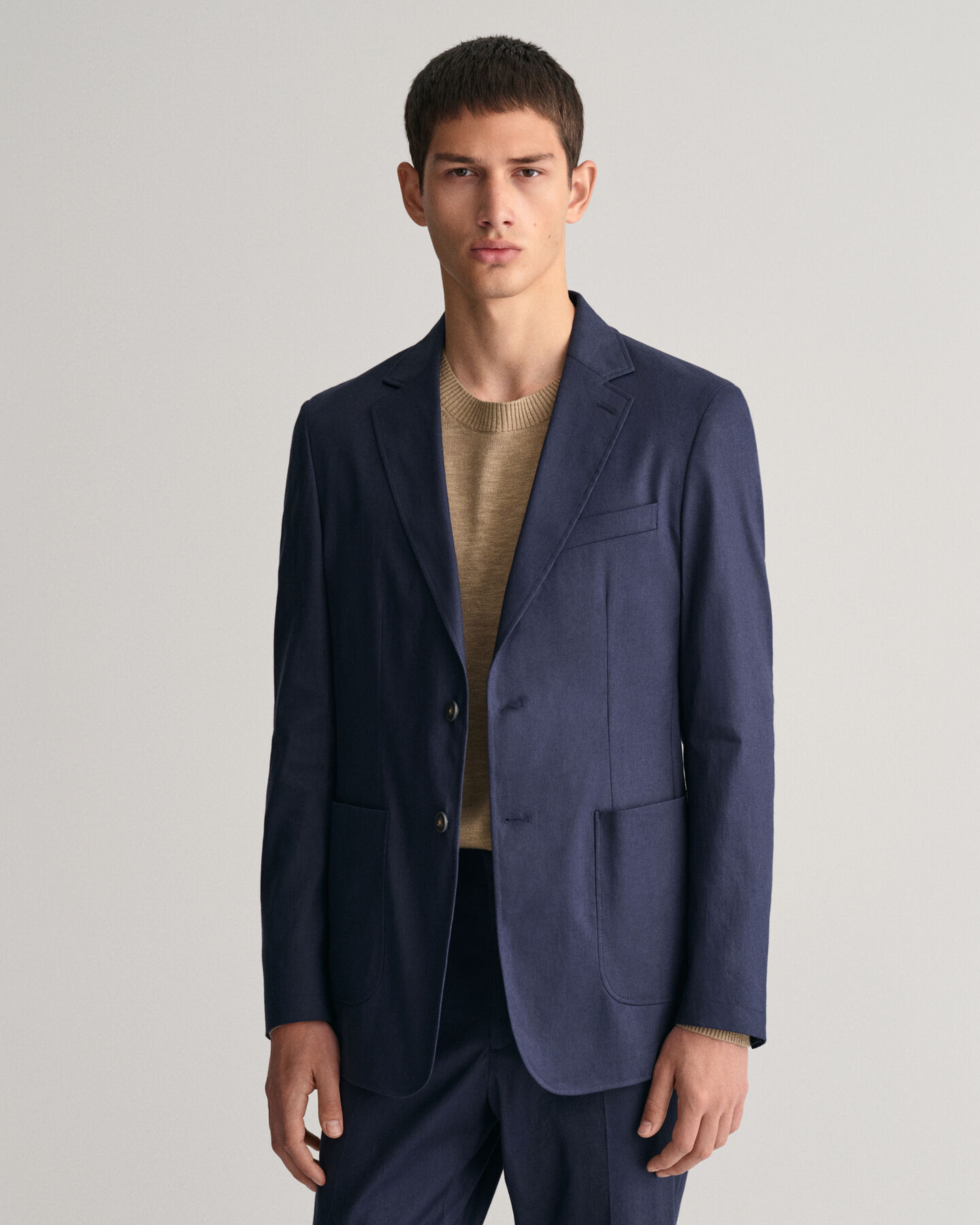 Blazer da abito in misto lino-cotone