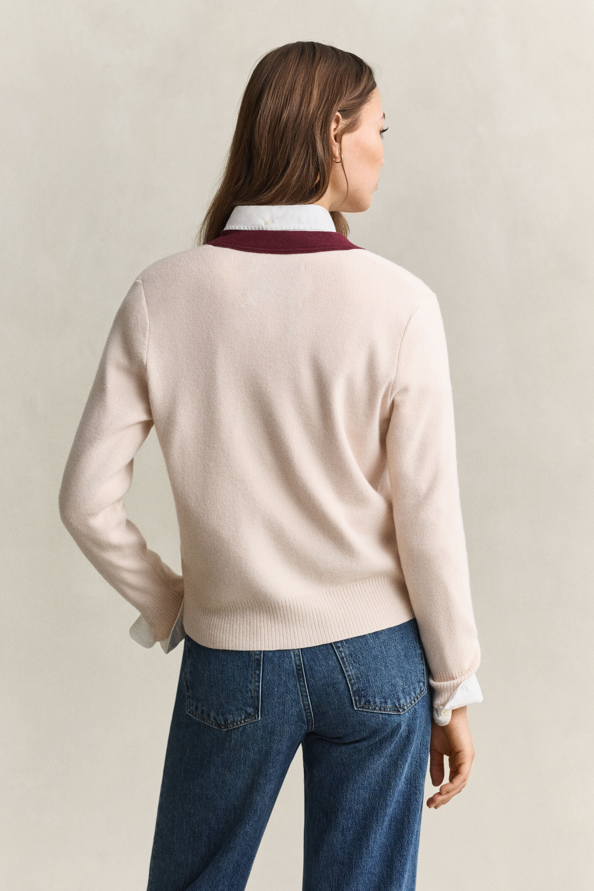 Cardigan in colore a contrasto