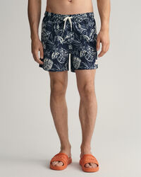 Pantaloncini da bagno con stampa Tropical Leaves Classic Fit