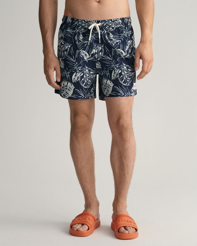 Pantaloncini da bagno con stampa Tropical Leaves Classic Fit