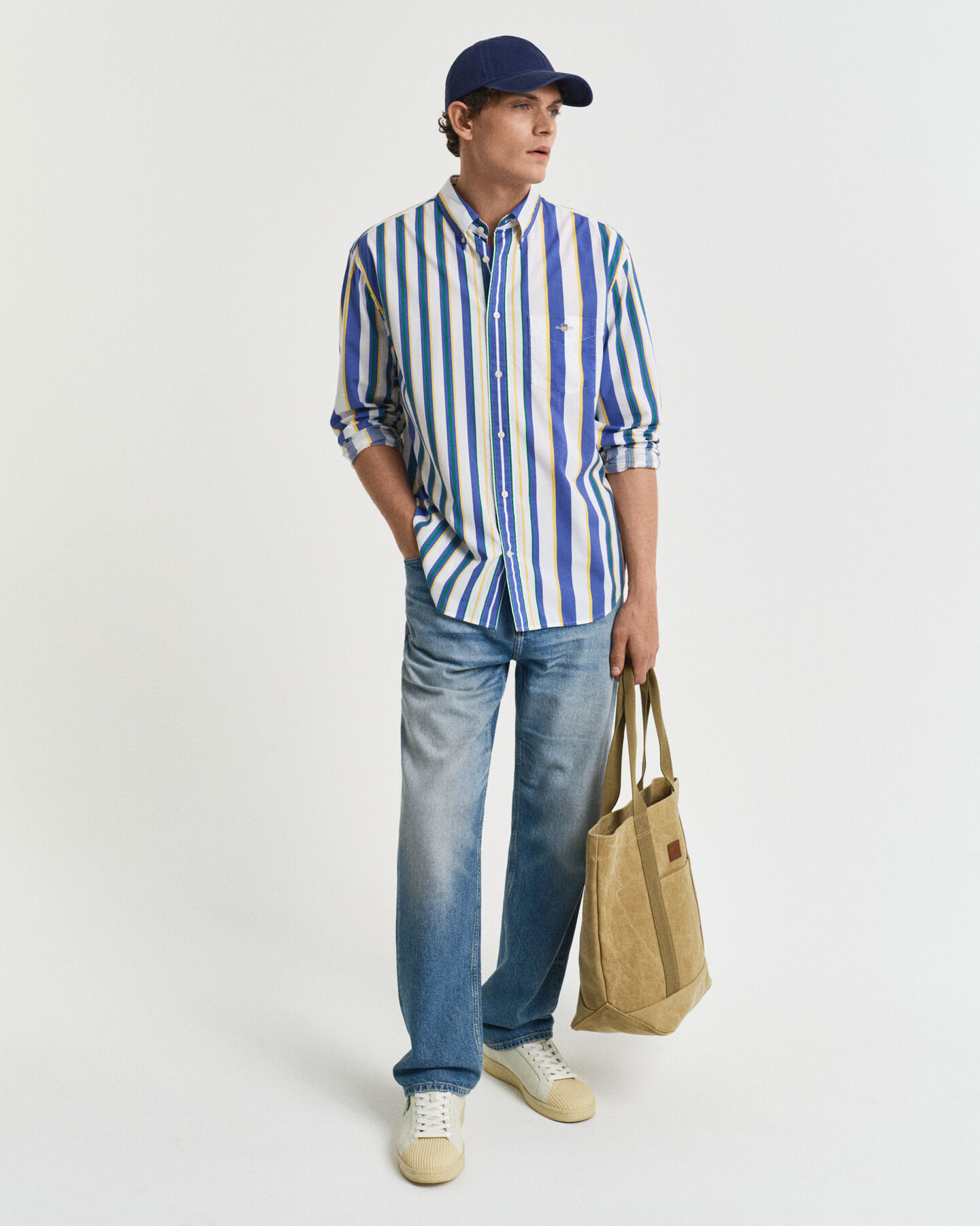 Camicia stampata a righe relaxed fit