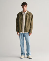 Camicia di lino a righe vivaci regular fit