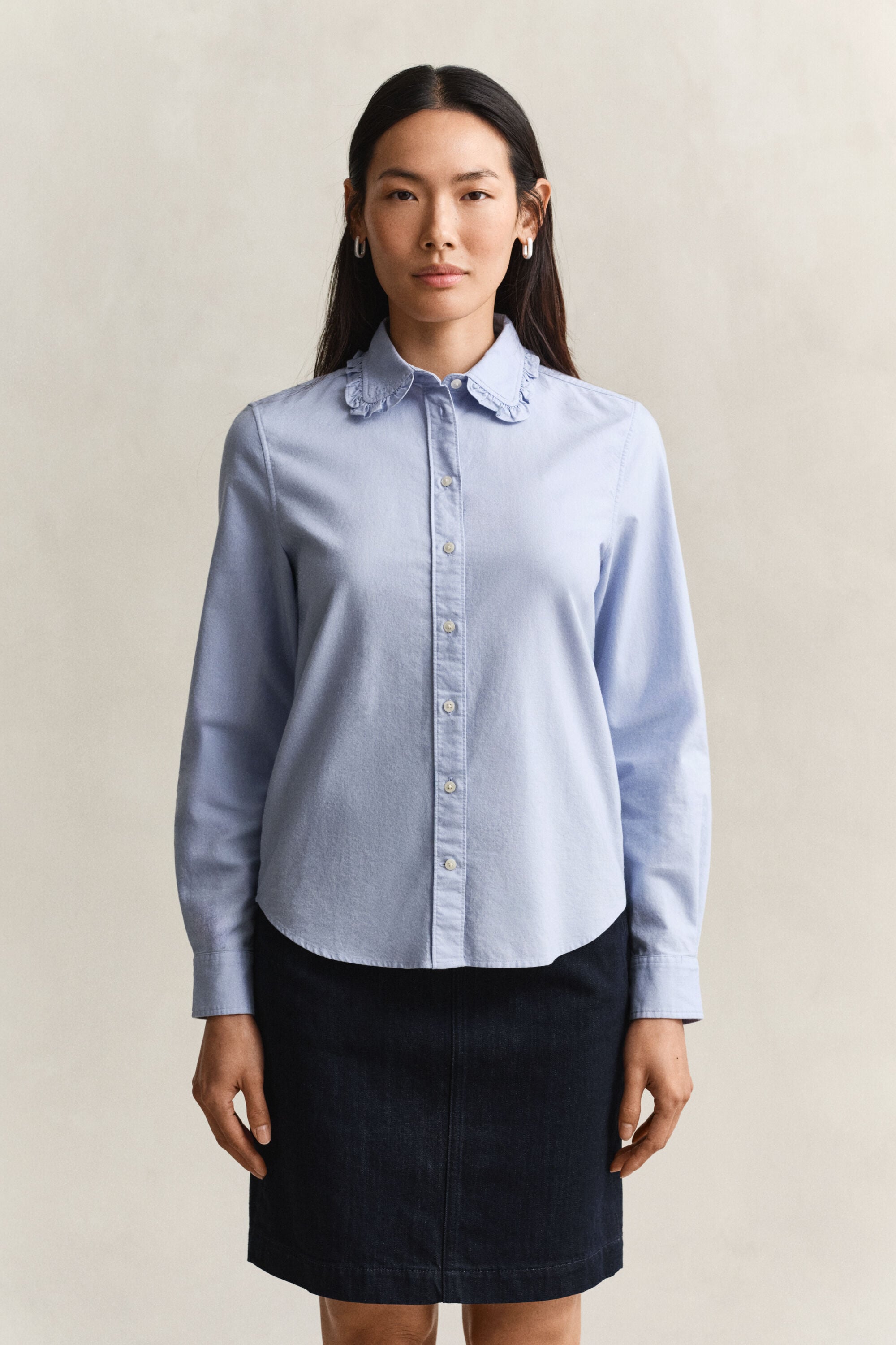 Camicia Oxford classica con volant