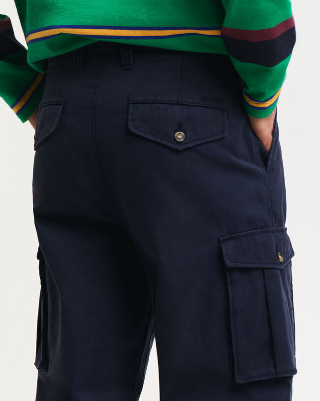 Pantaloni cargo in twill di cotone regular fit