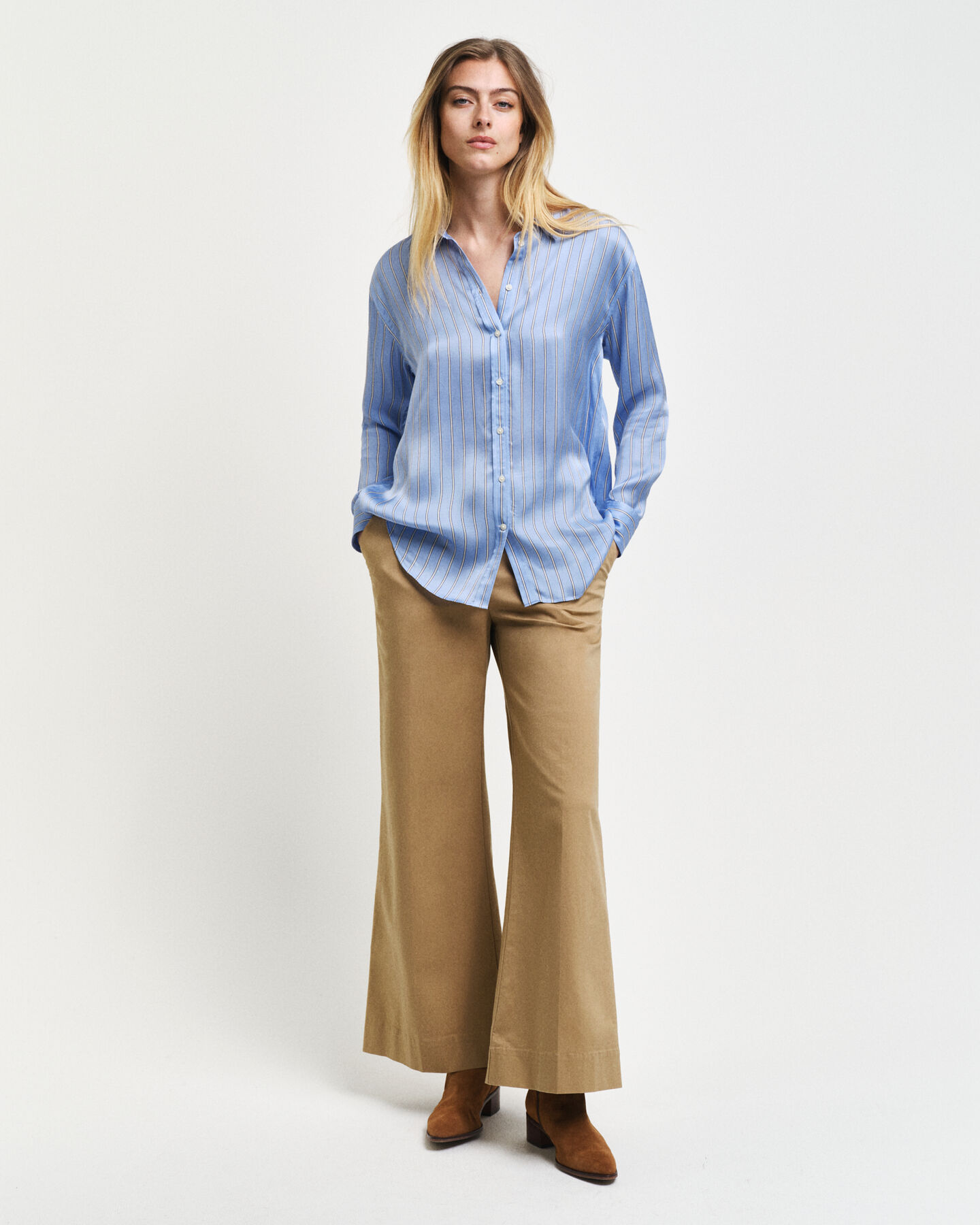 Camicia fluida a righe relaxed fit