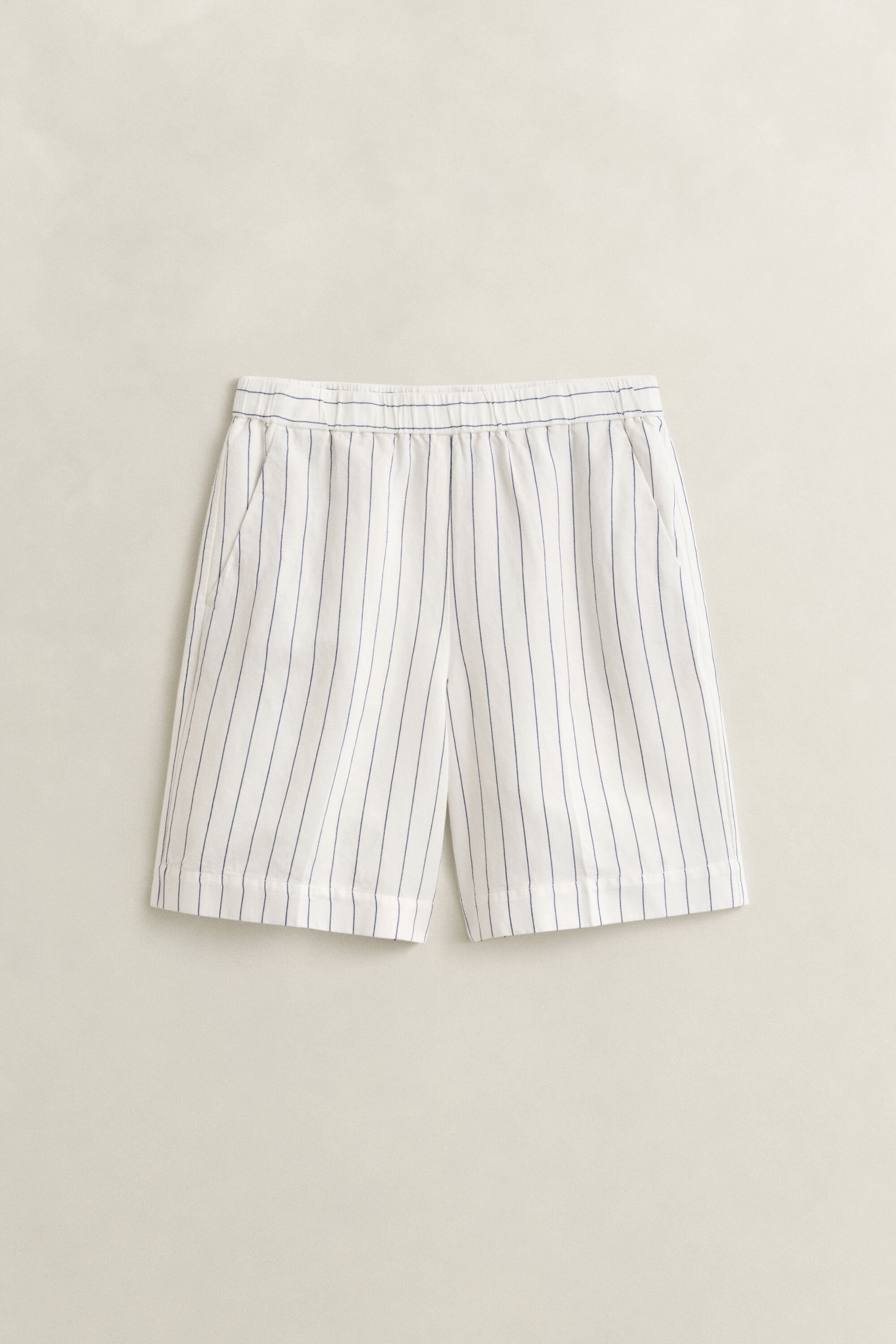 Pantaloncini a righe in misto lino