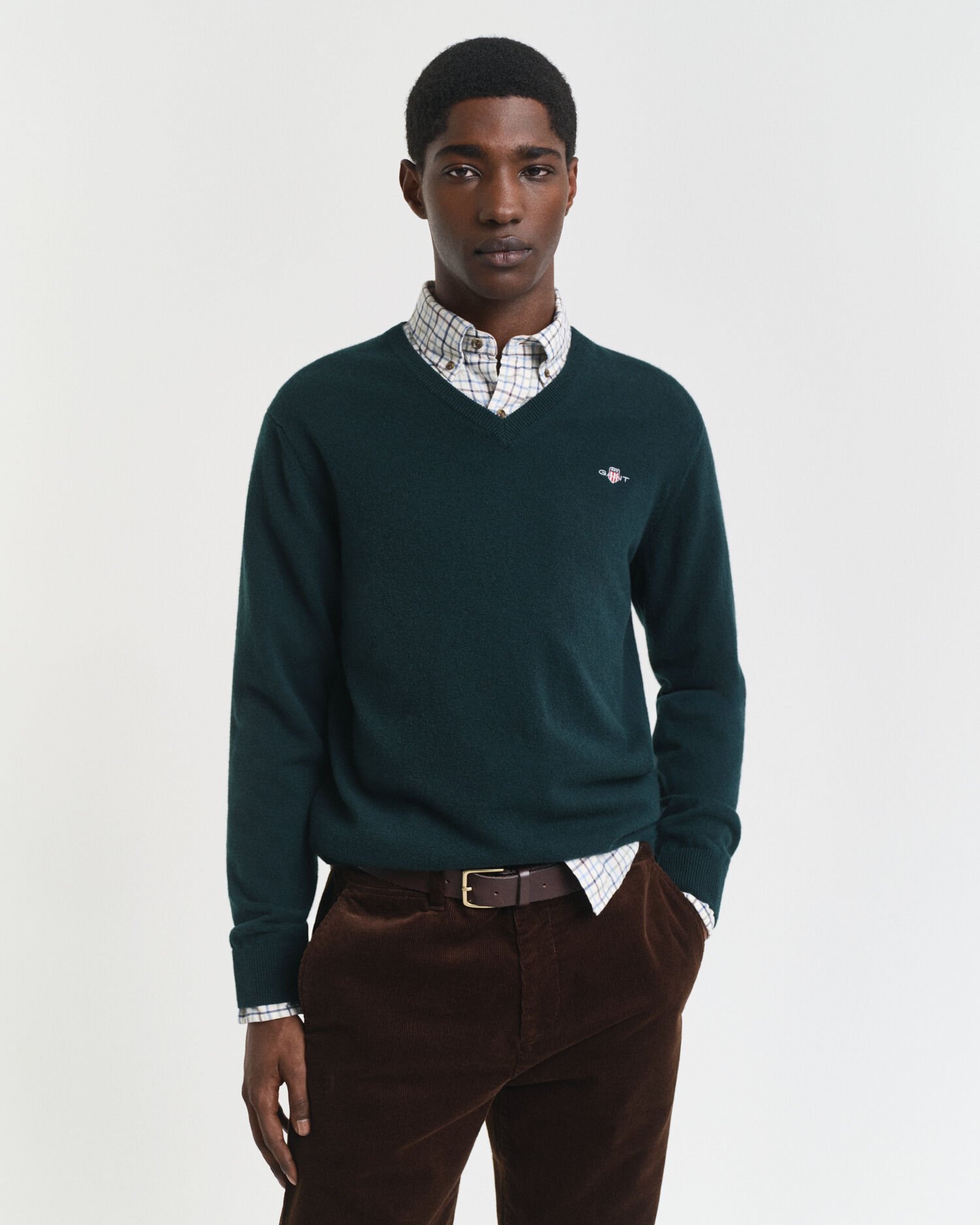 Maglia con scollo a V in finissima lana d’agnello