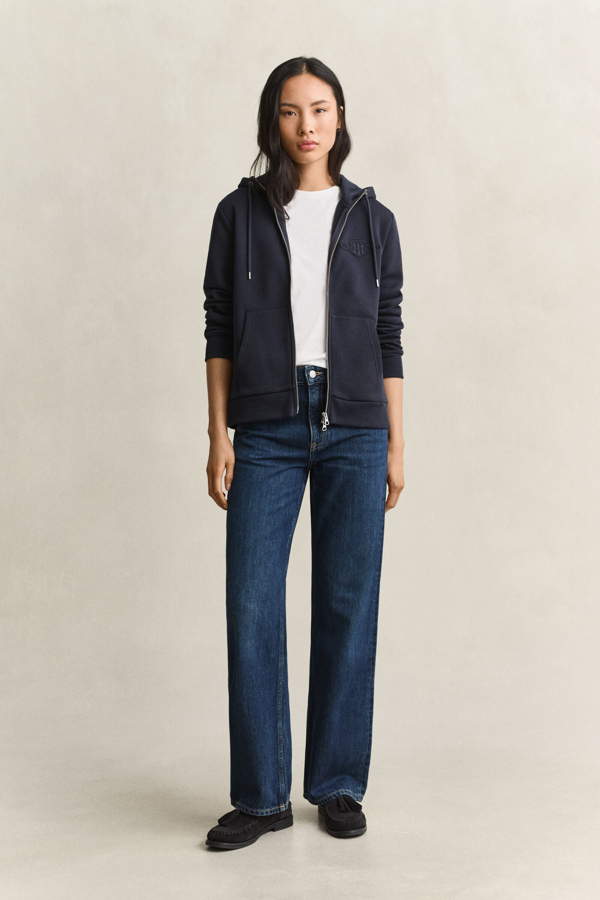Felpa con zip e cappuccio Tonal Shield