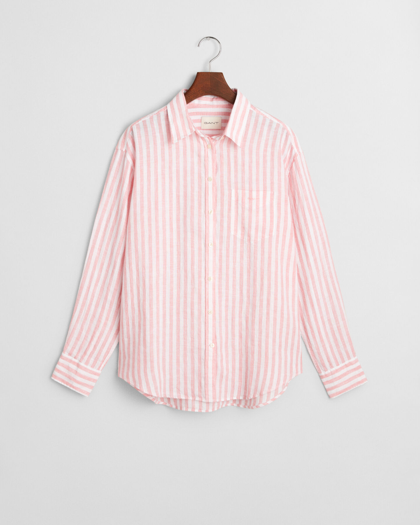 Camicia di lino a righe relaxed fit