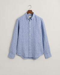 Camicia di lino pied de poule slim fit