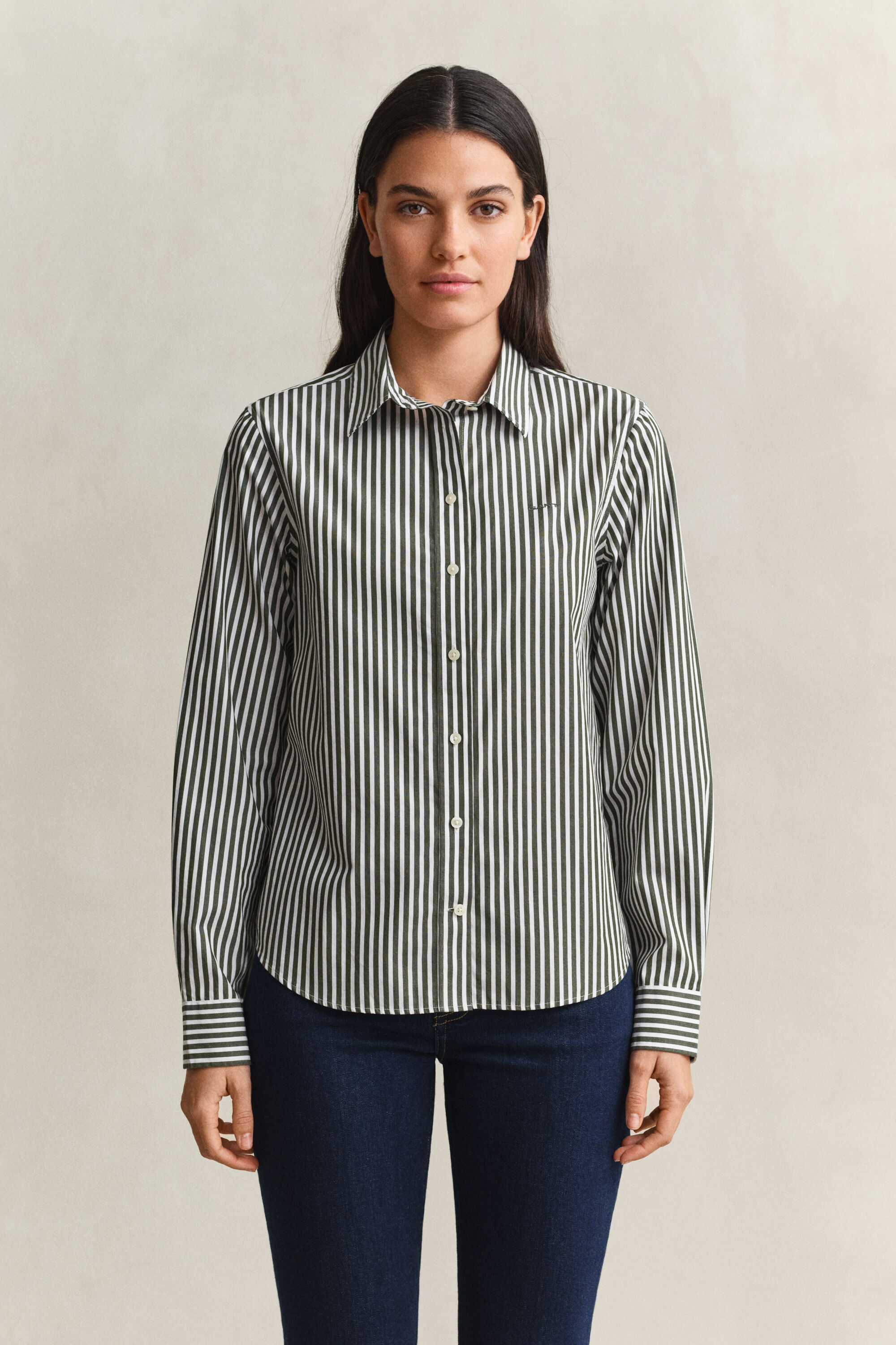 Camicia classica in popeline a righe regular fit