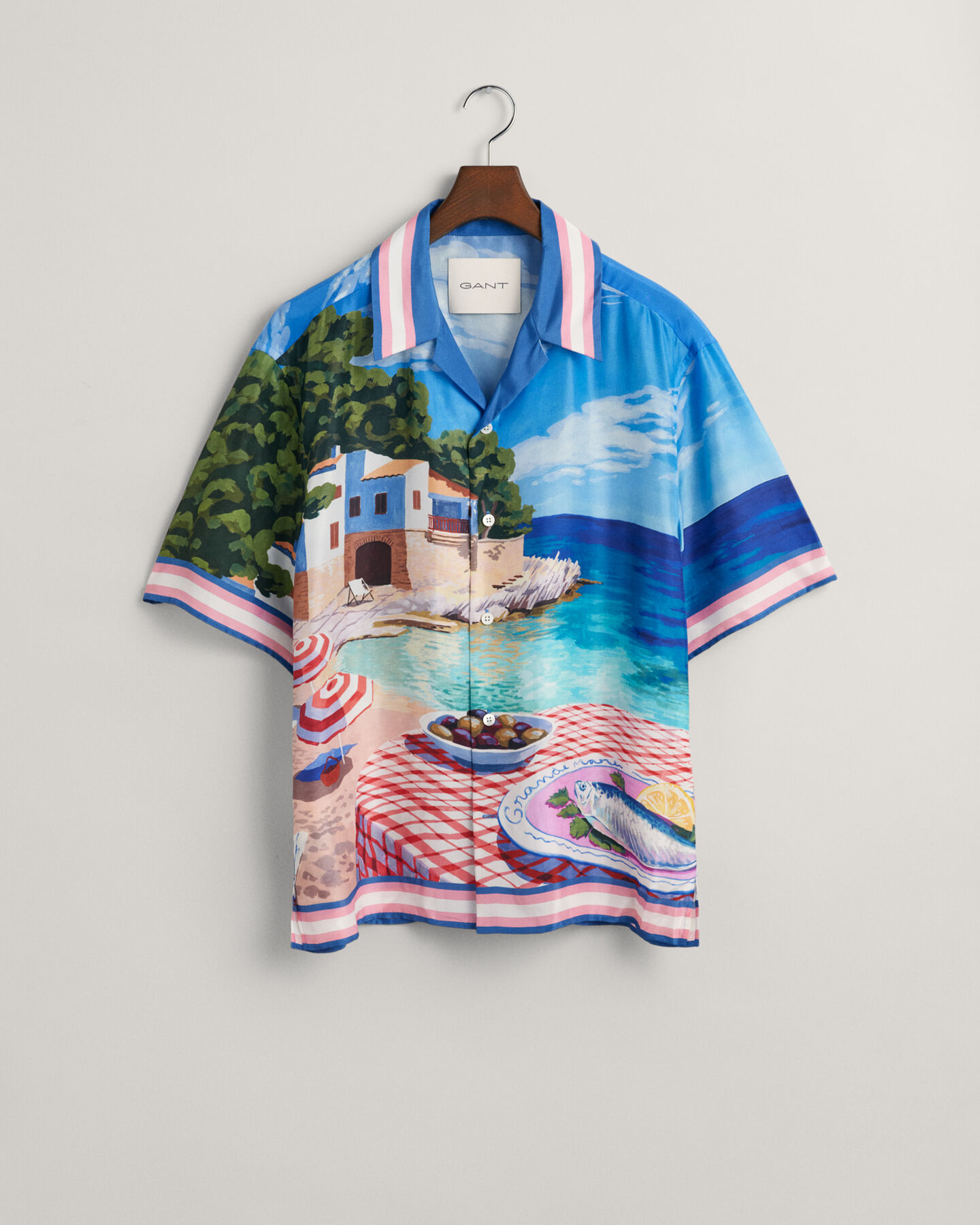 Camicia di seta con stampa Scenery relaxed fit