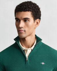 Maglia in cotone casual con zip corta