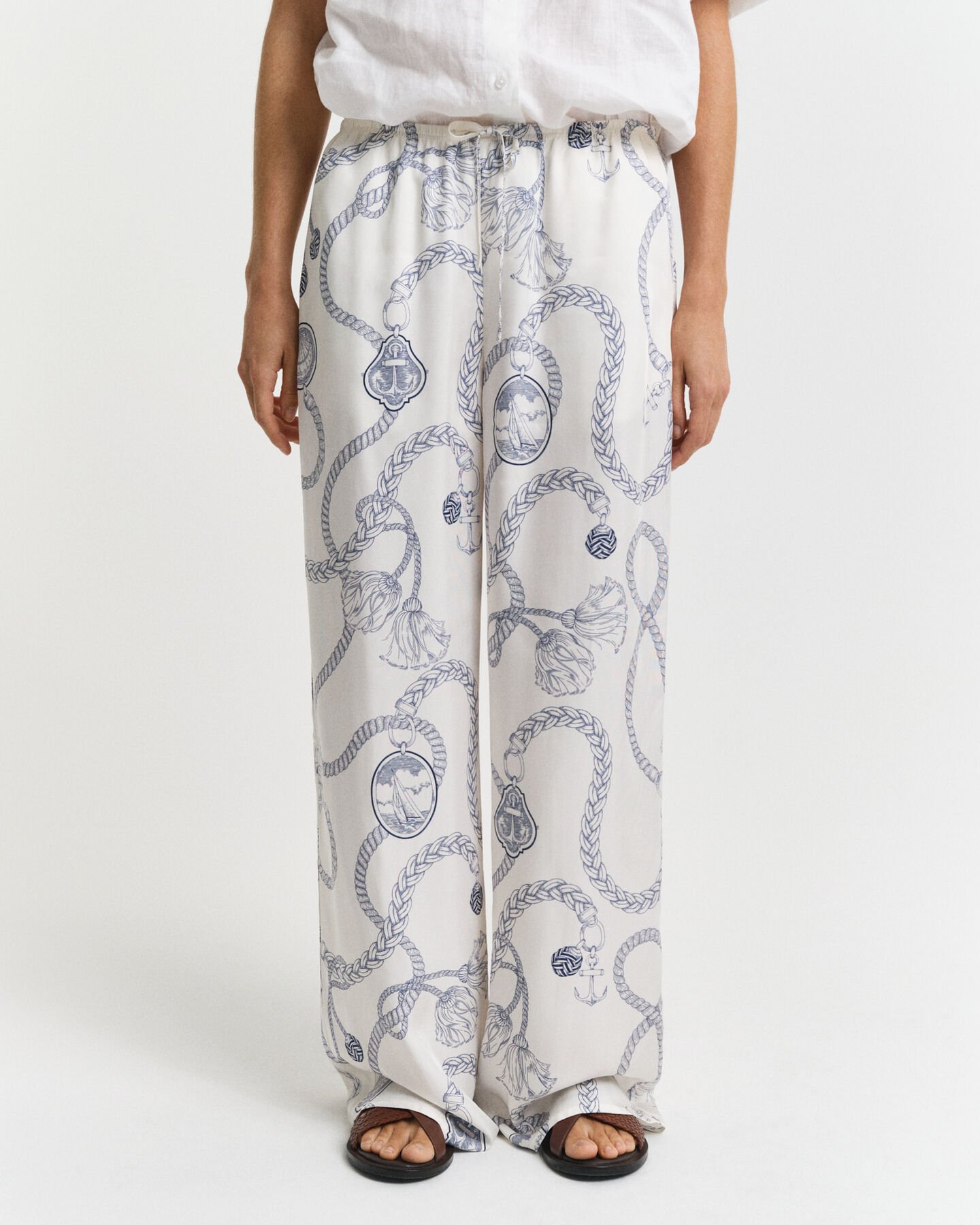 Pantaloni con coulisse stampa Sailing relaxed fit