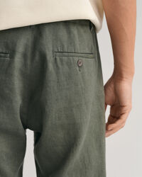Pantaloni con coulisse in lino relaxed fit
