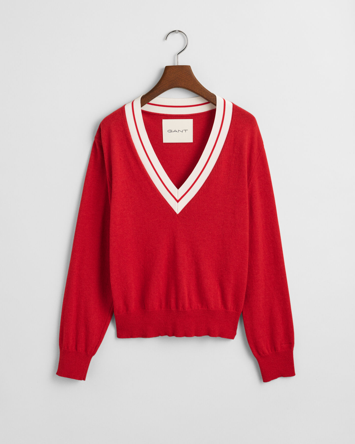 Maglia con scollo a V a contrasto