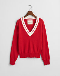 Maglia con scollo a V a contrasto