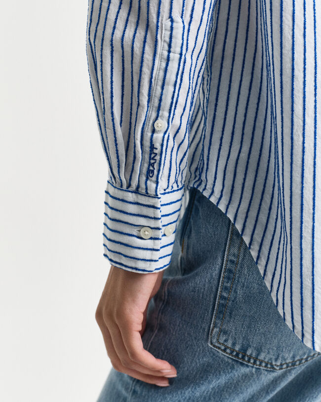 Camicia testurizzata a righe relaxed fit