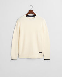 Maglia girocollo in cotone a coste