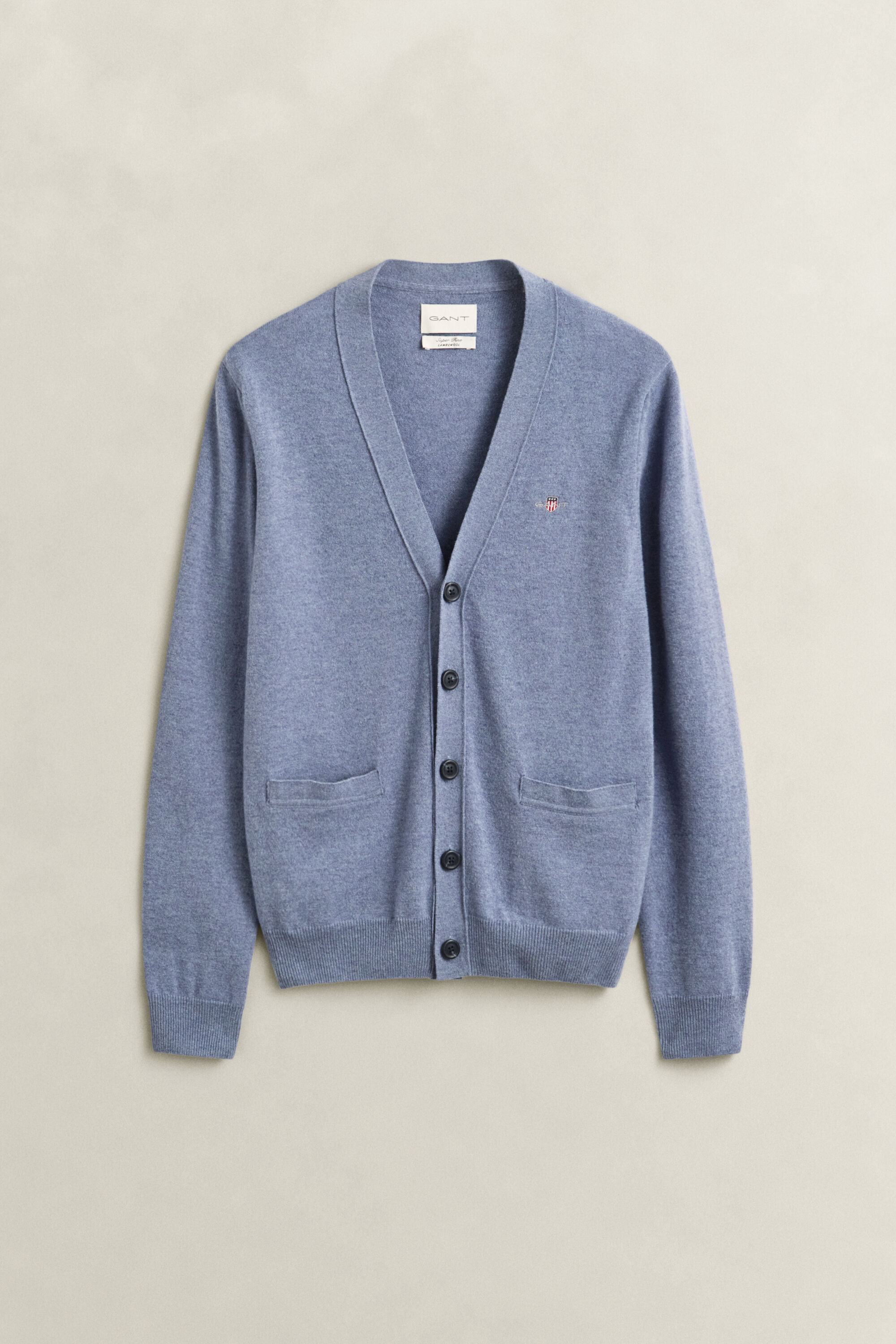 Cardigan con scollo a V in lana d’agnello