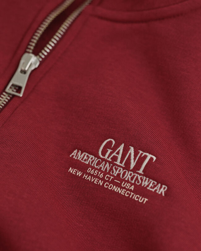 Felpa con zip corta stampa Teens