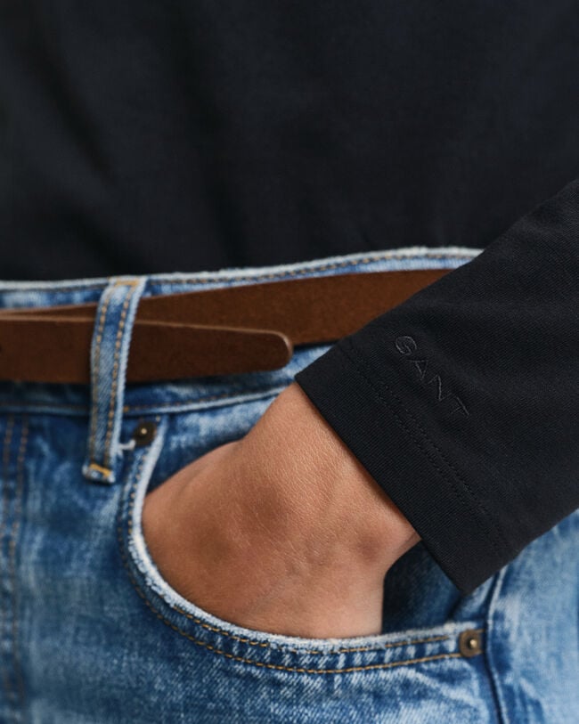 Top a maniche lunghe con scollo rotondo