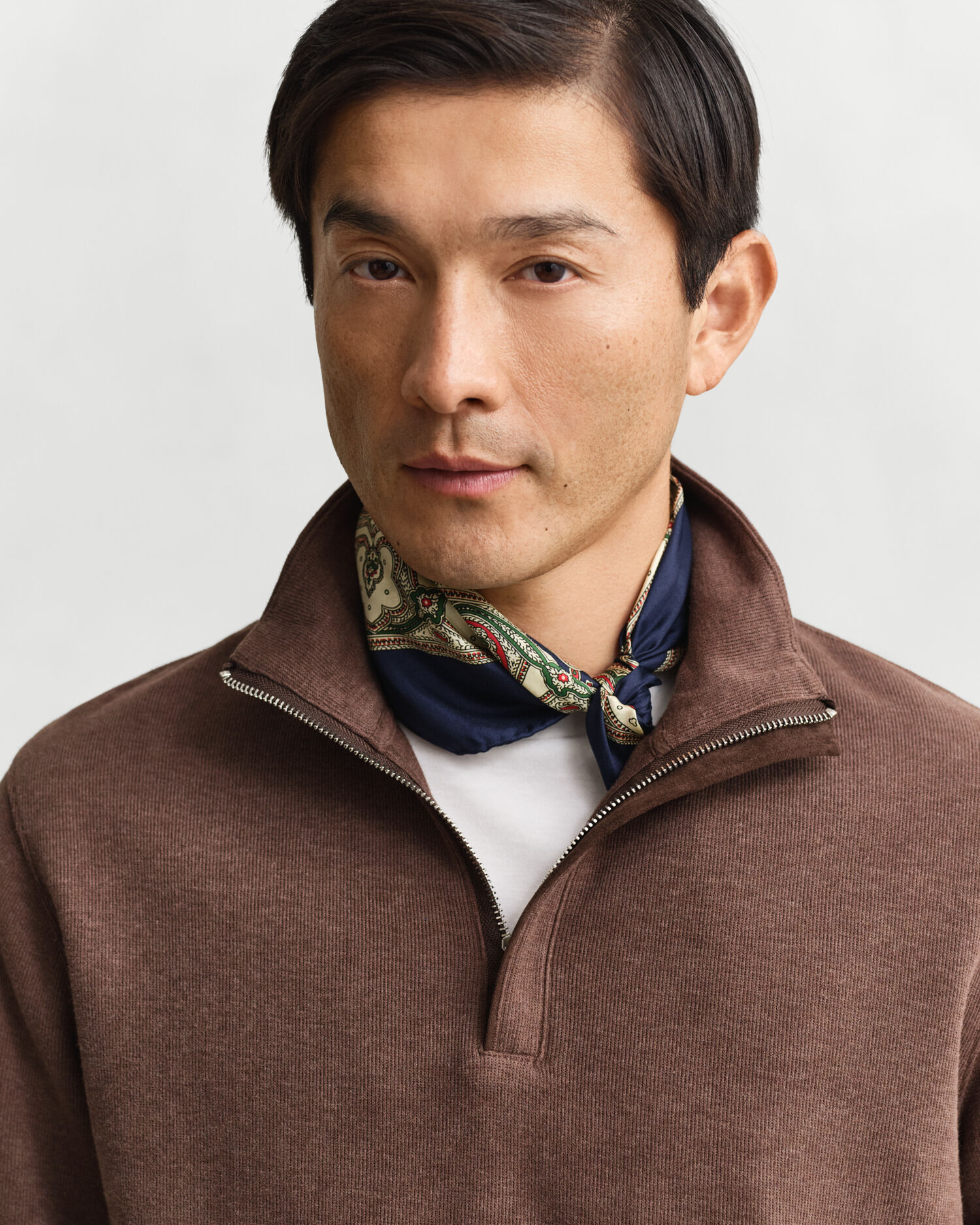 Felpa Sacker Rib con zip corta