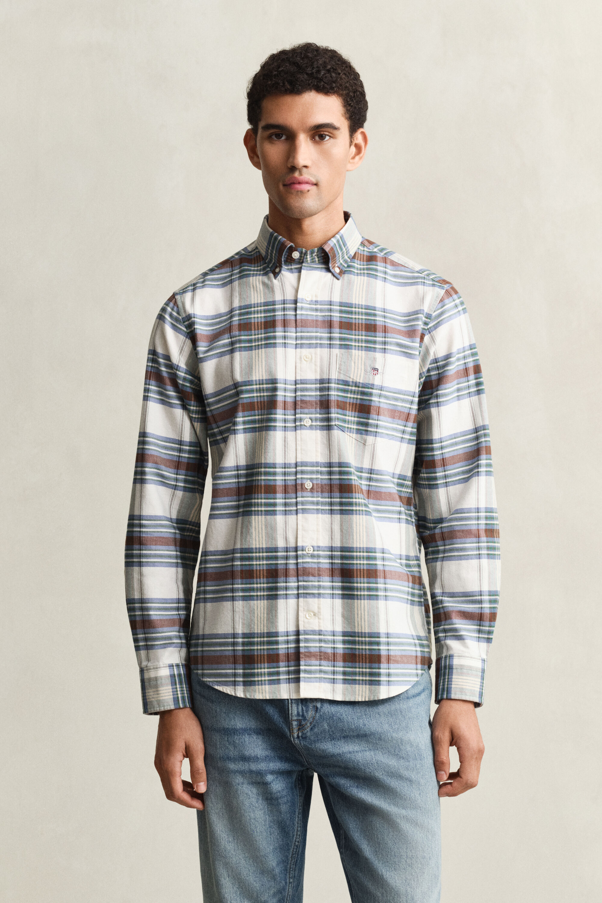 Camicia Oxford classica a quadri regular fit