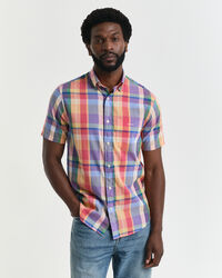 Camicia in madras indiano maniche corte regular fit
