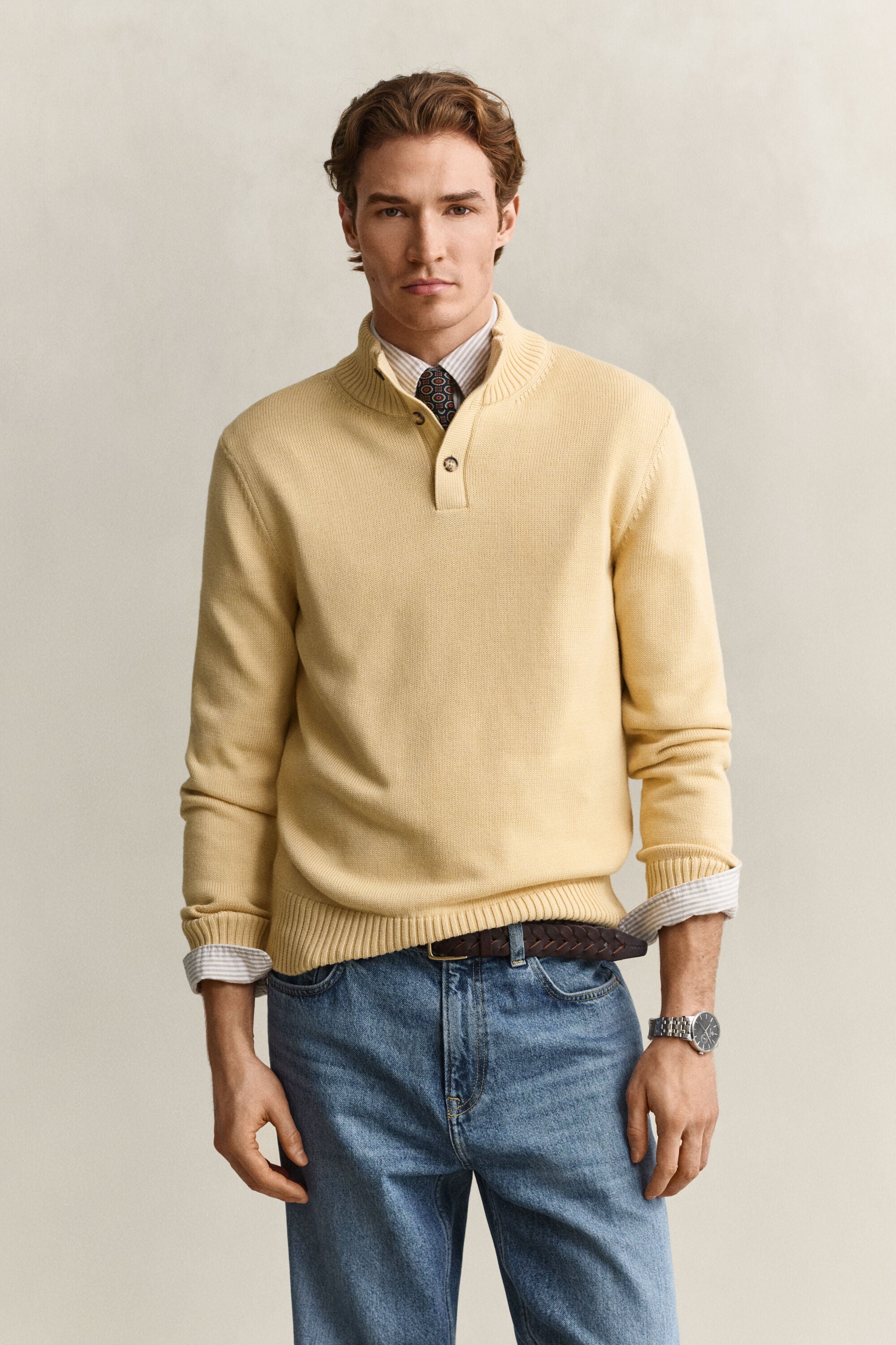 Maglia in cotone Supima con bottoni