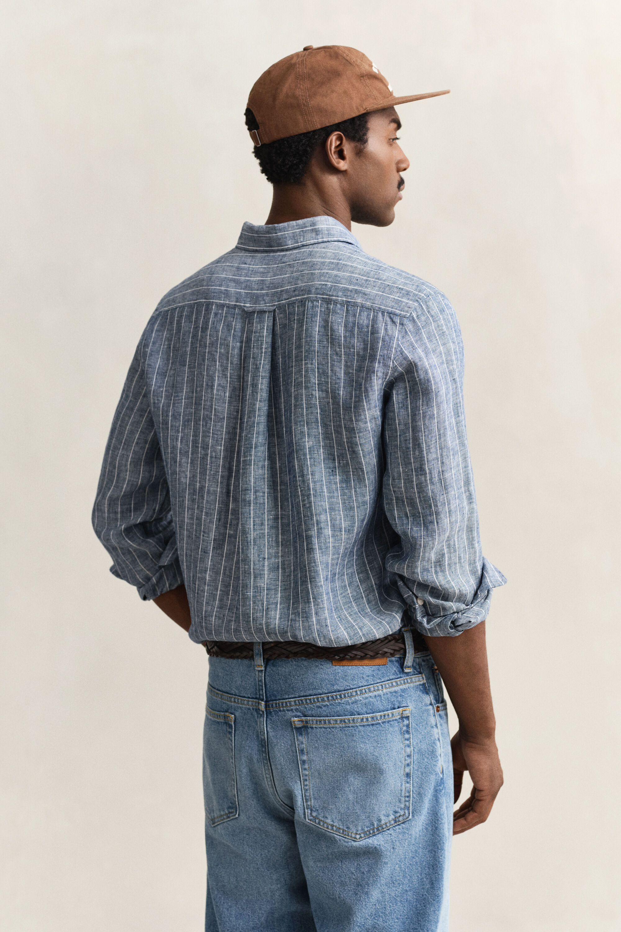 Camicia a righe in lino