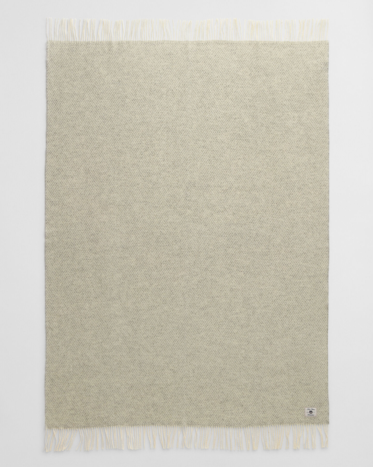 Coperta in lana con motivo a spina di pesce