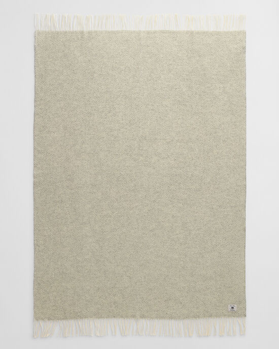 Coperta in lana con motivo a spina di pesce