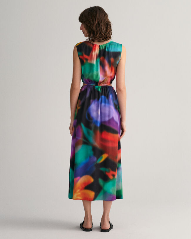 Abito smanicato con stampa floreale