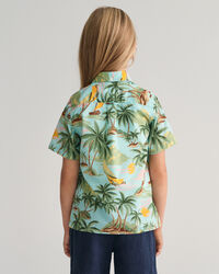 Camicia a maniche corte in cotone Palm Print Kids