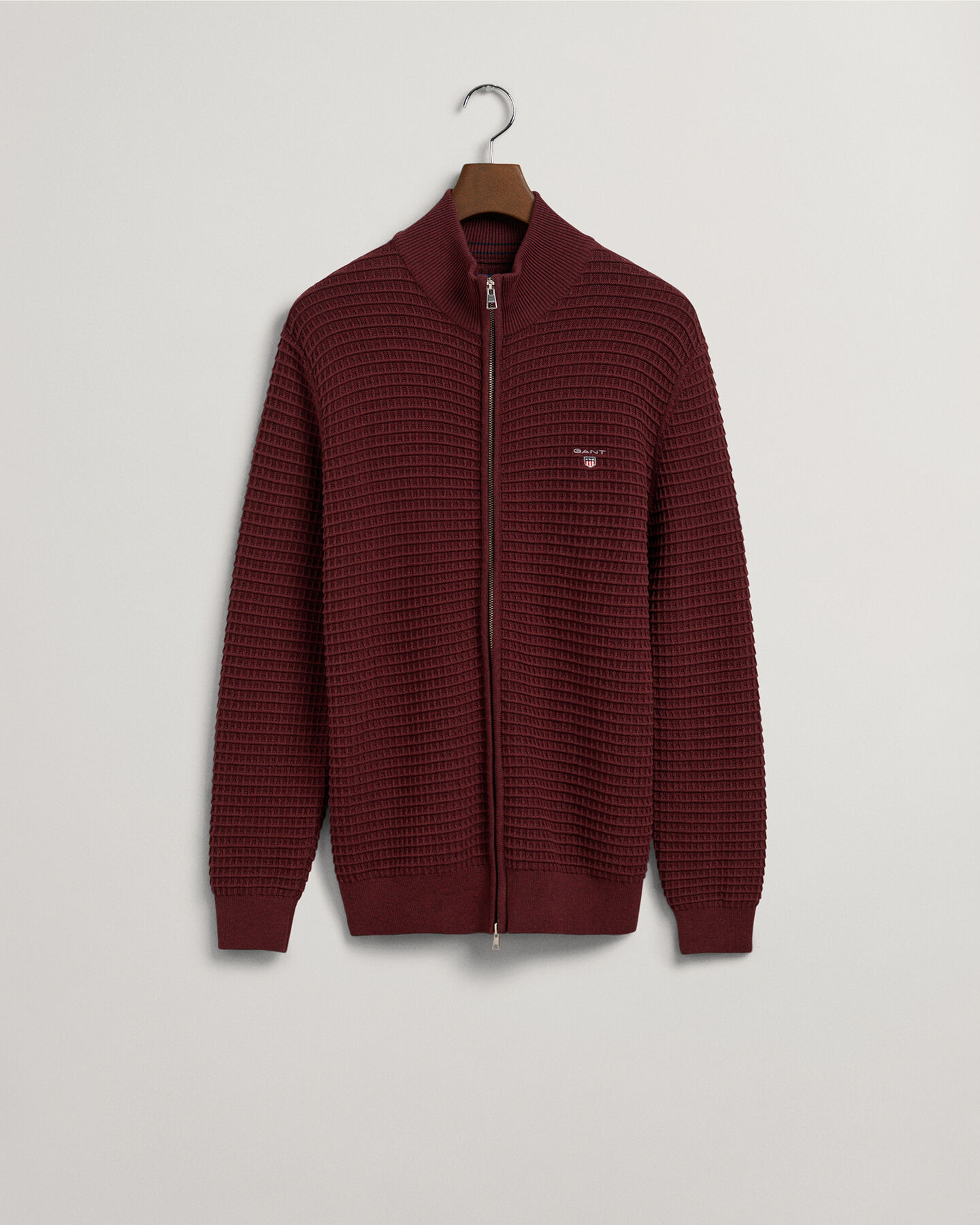 Maglia in cotone Texture con zip lunga