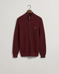 Maglia in cotone Texture con zip lunga