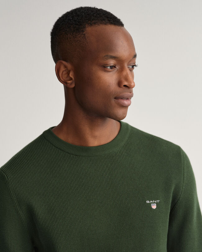 Maglia girocollo con texture a coste