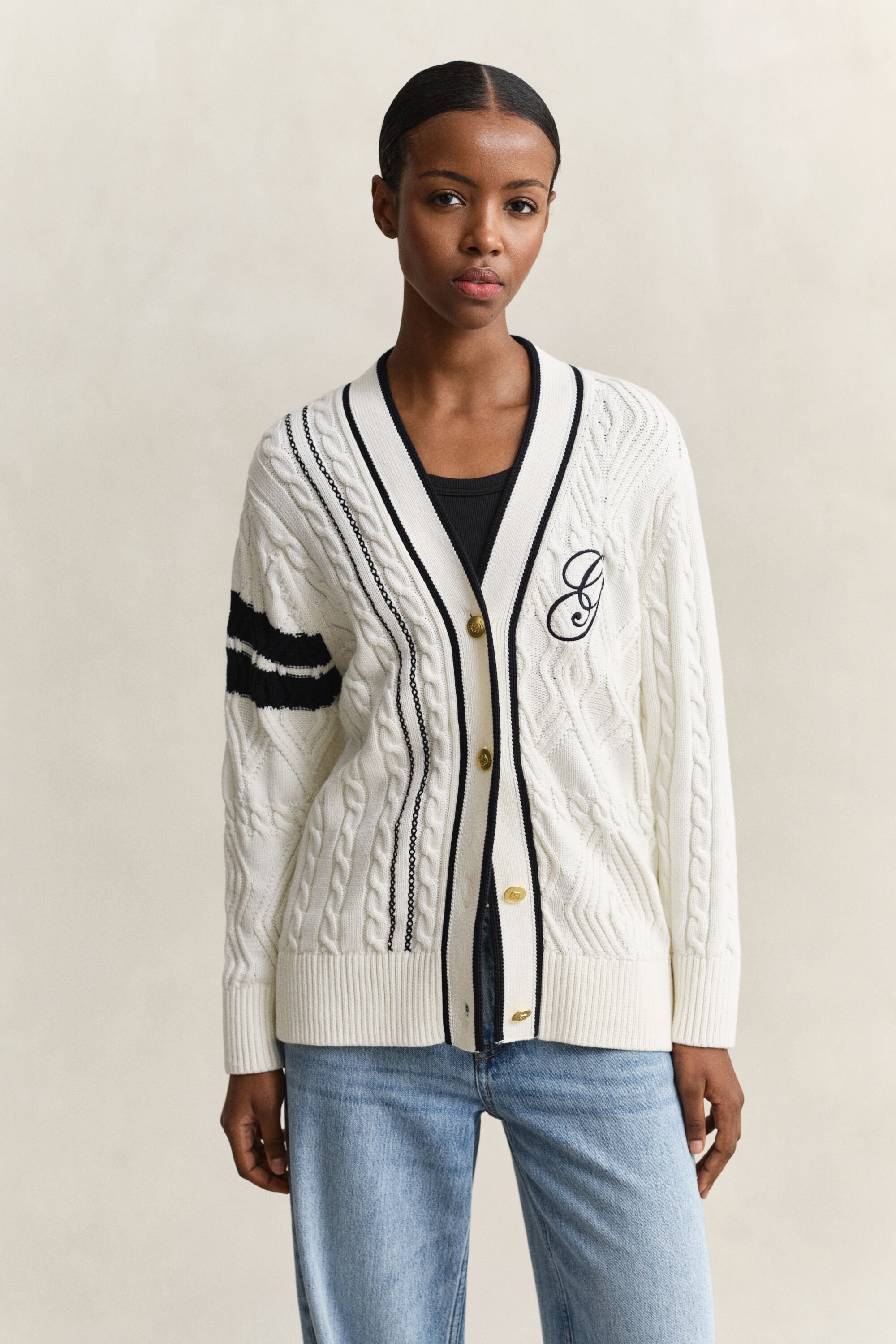 Cardigan Varsity a trecce