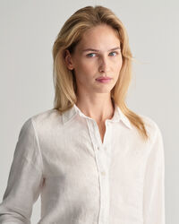 Camicia di lino a quadri in chambray regular fit