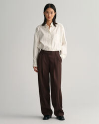 Pantaloni in lana con gamba stretta in fondo relaxed fit